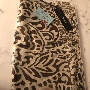 Tolani silk Gray Filigree scarf shawl celebrity favorite